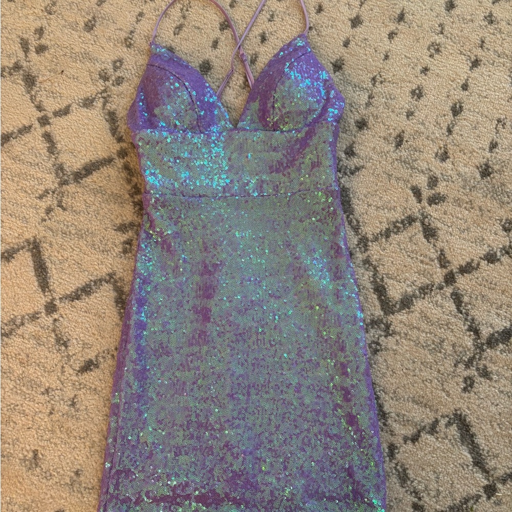 B Darlin Lavender sequence Dress